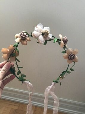 Blush Pink Floral Wreath Headband - New